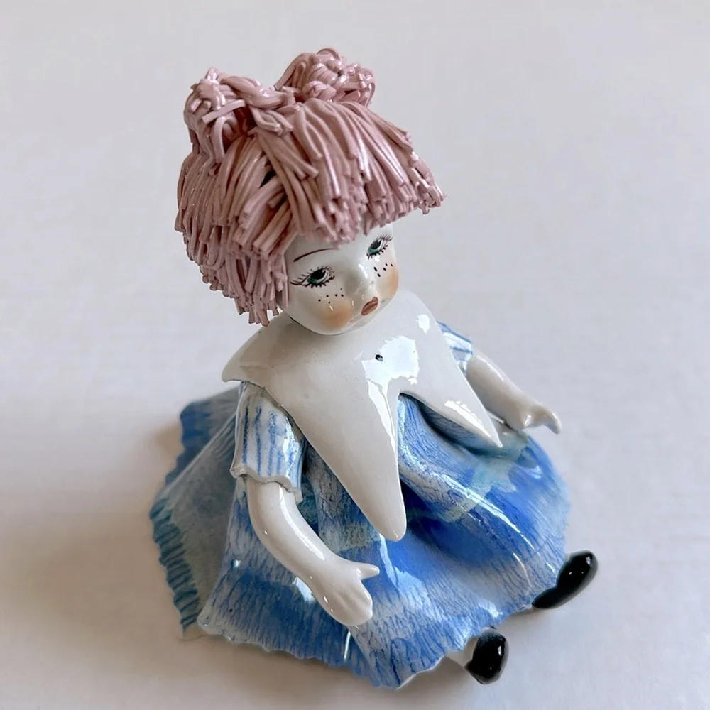 Vintage Lino Zampiva Italian Spaghetti Hair Girl Figurine